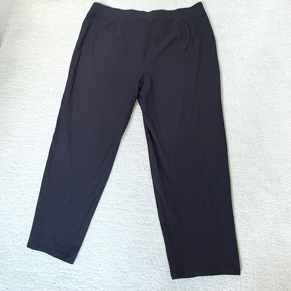 Eileen Fisher Flat Front Pull On Viscose Blend Pants in Charcoal - Women’s US X - Picture 9 of 11